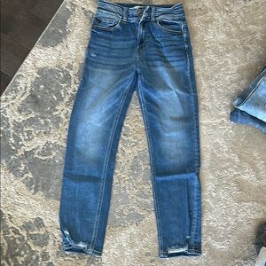 KanCan Blue Straight Leg Jeans with Faded Wash
